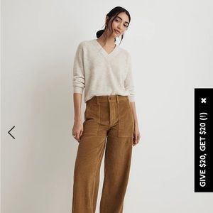NWT Madewell Griff Wide Leg Corduroy pants